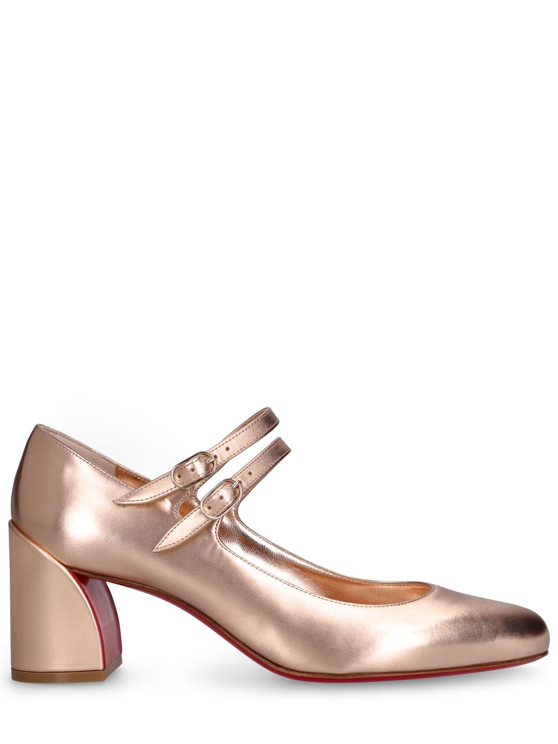 Christian Louboutin 55mm Miss Jane Laminated Leather Pumps In Light Gold