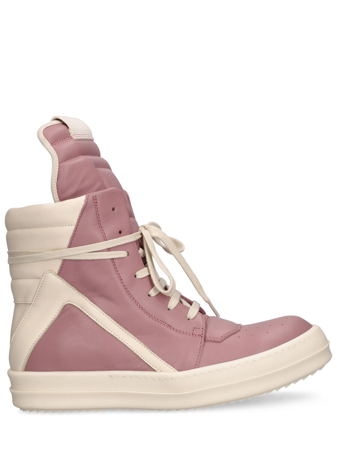 Shop Rick Owens Geobasket Leather Sneakers In Pink