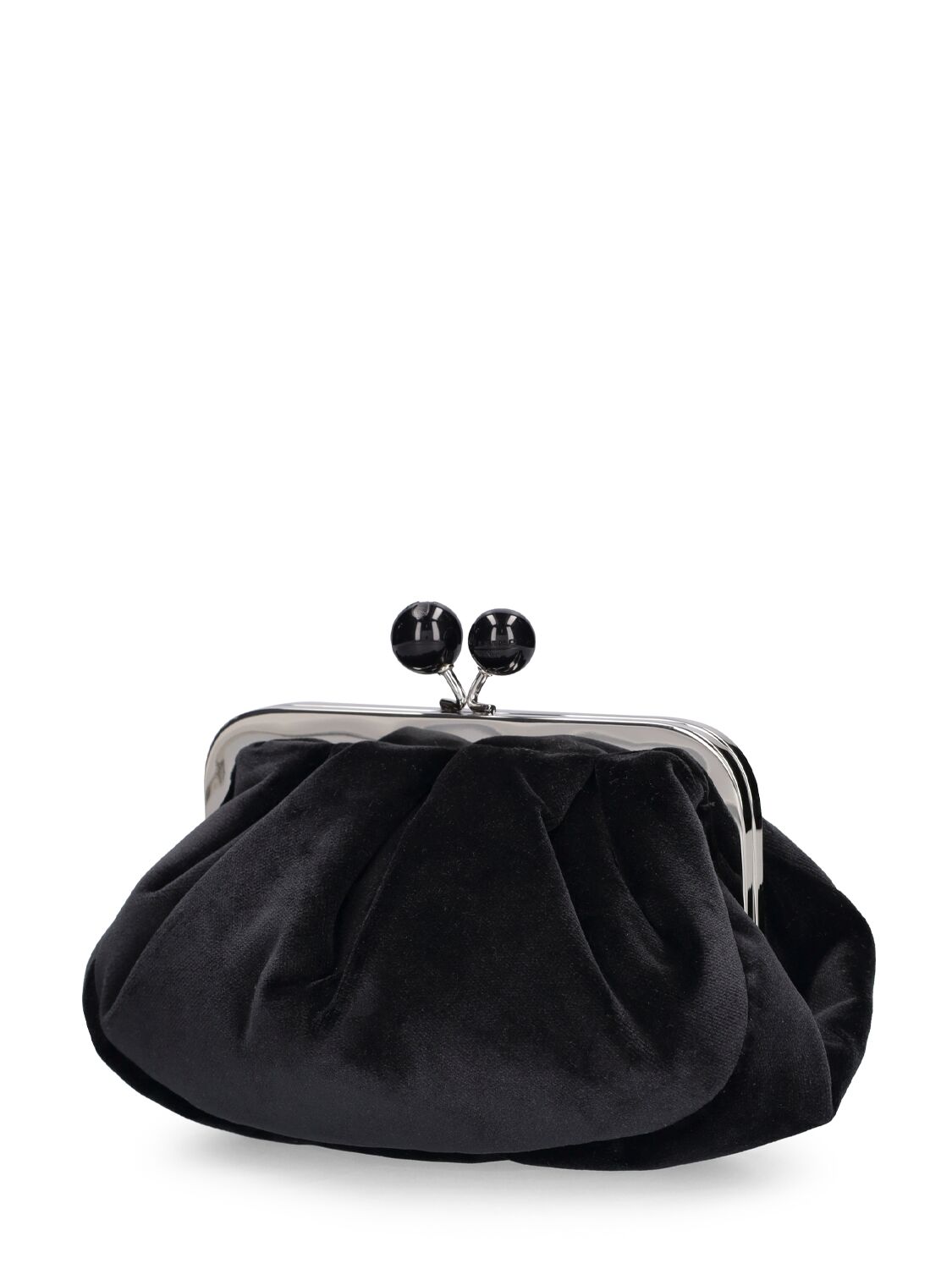 Shop Weekend Max Mara Cavour Velvet Clutch In Black