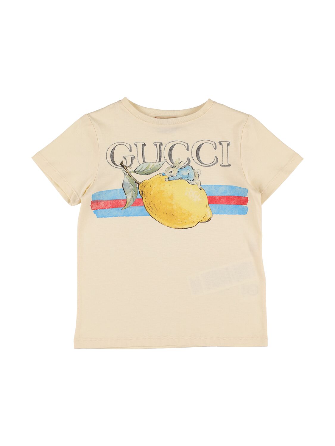 Gucci Kids' Peter Rabbit棉质平纹针织t恤 In Sunkissed,multi