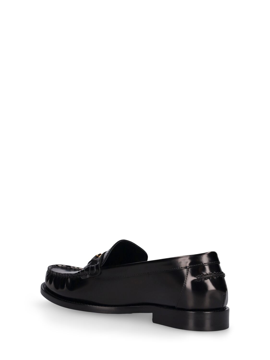Shop Versace 20mm Leather Loafers In Black