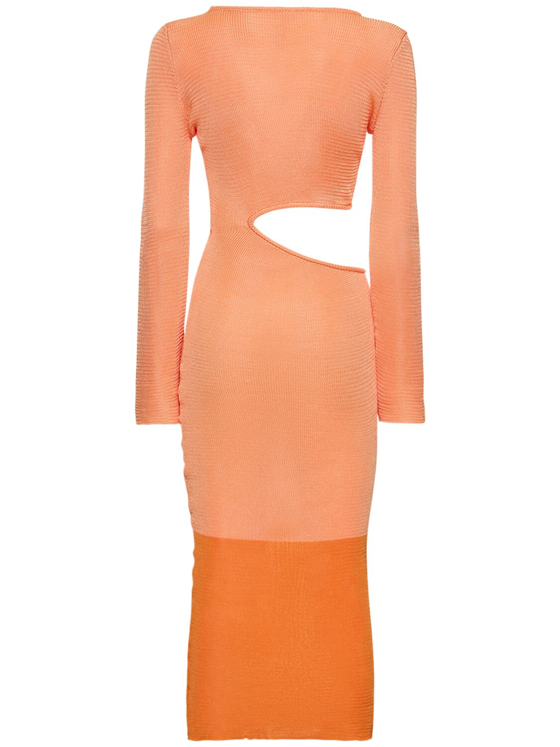 Shop Baobab Betsy Long Dress W/asymmetric Cut Out In Orange