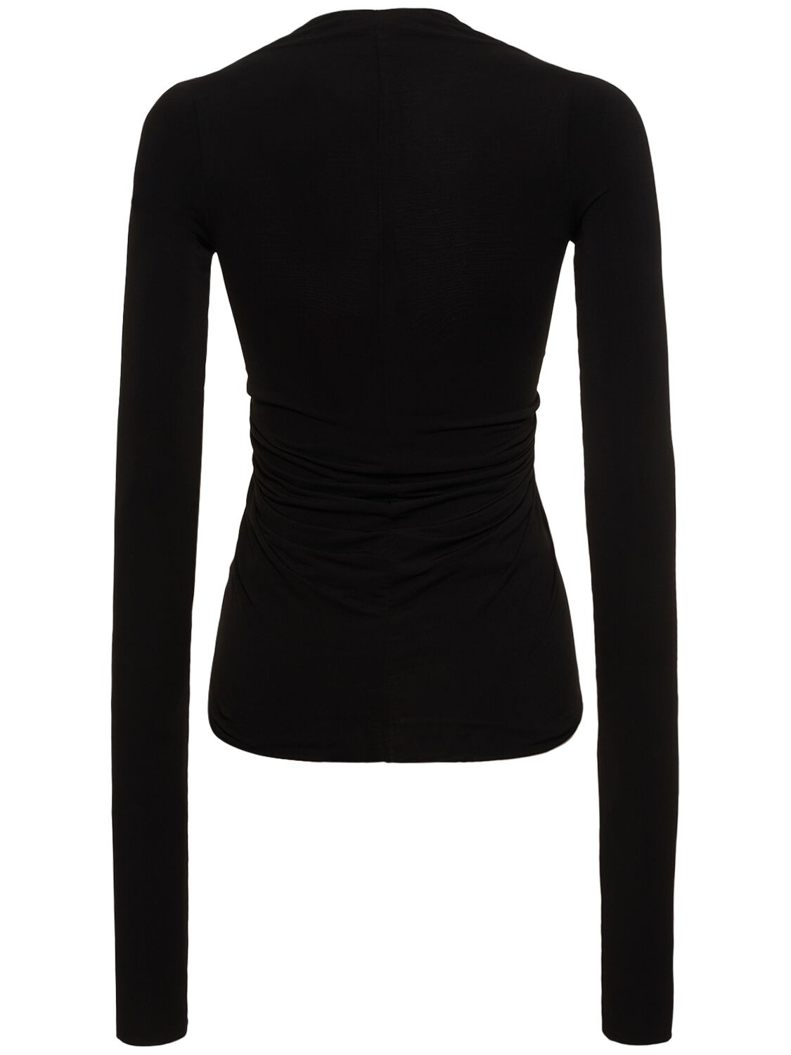 Shop Rick Owens Prong Open Front Jersey Top In Black