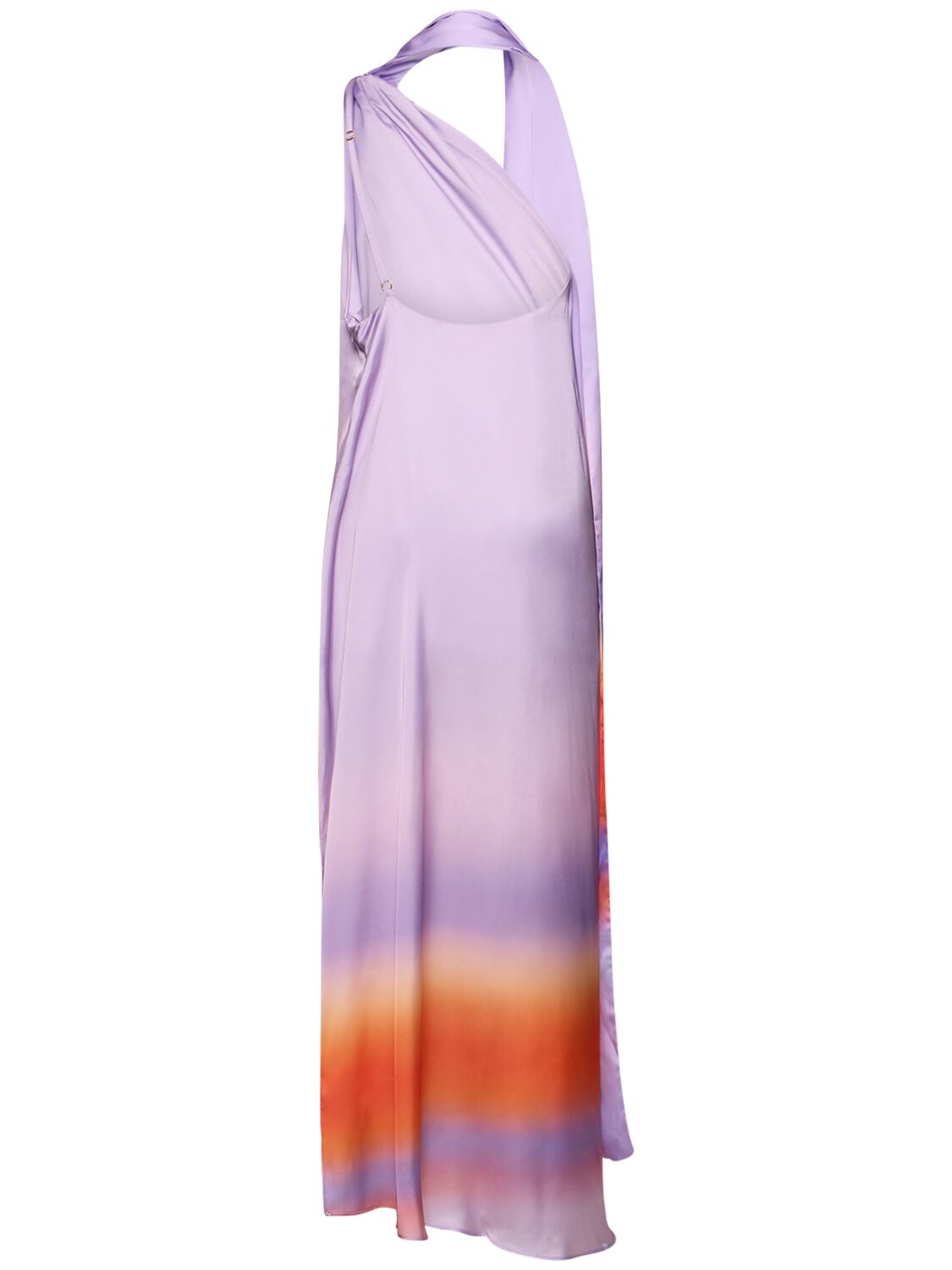Shop Baobab Ari Printed Long Dress W/open Back In Multicolor