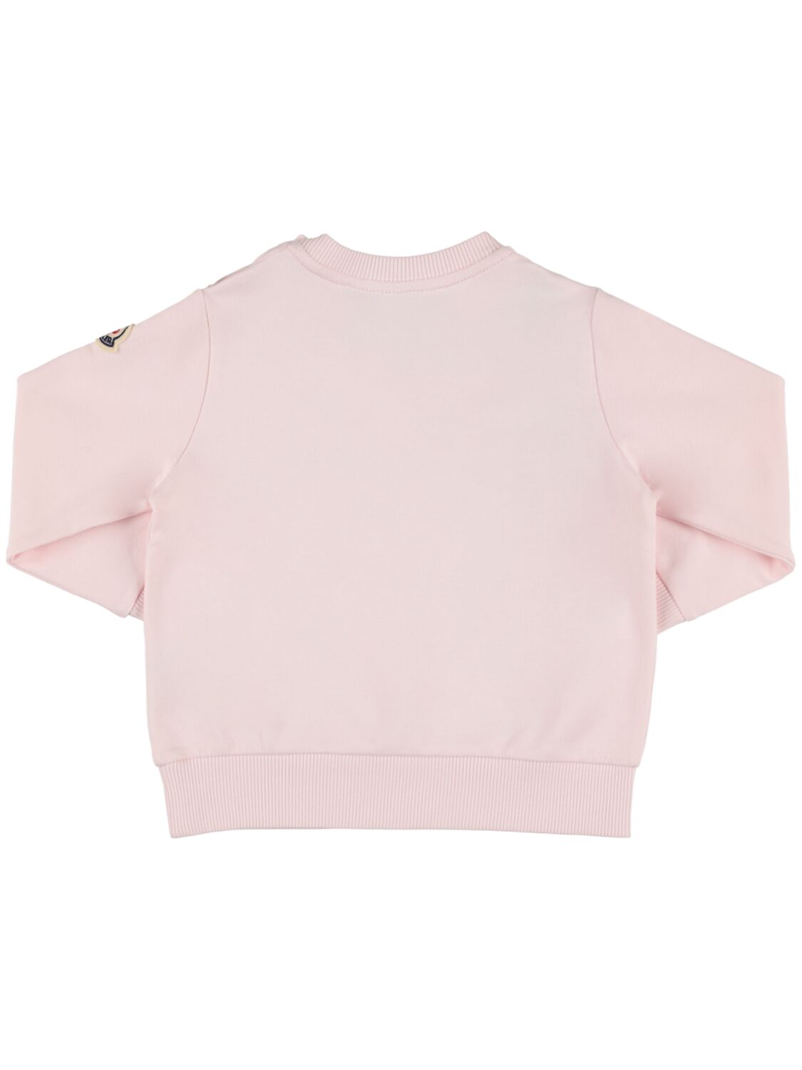 Shop Moncler Stretch Cotton Sweatshirt In Pink