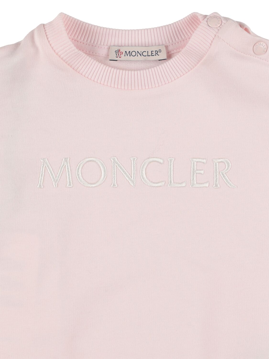 Shop Moncler Stretch Cotton Sweatshirt In Pink