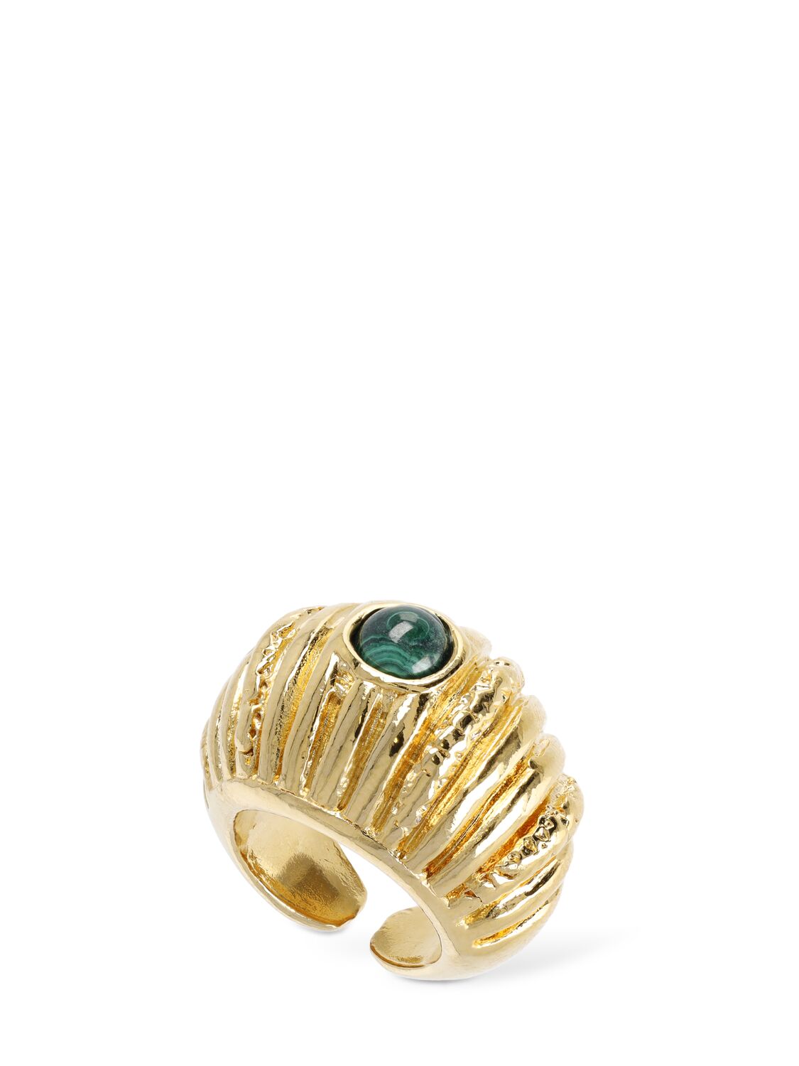 Paola Sighinolfi Small Reef Malachite Thick Ring In Gold,green