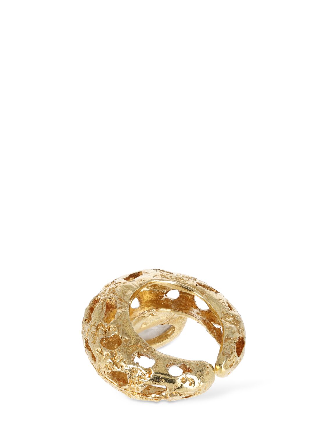 Shop Paola Sighinolfi Mayge Stone Thick Ring In Gold,white