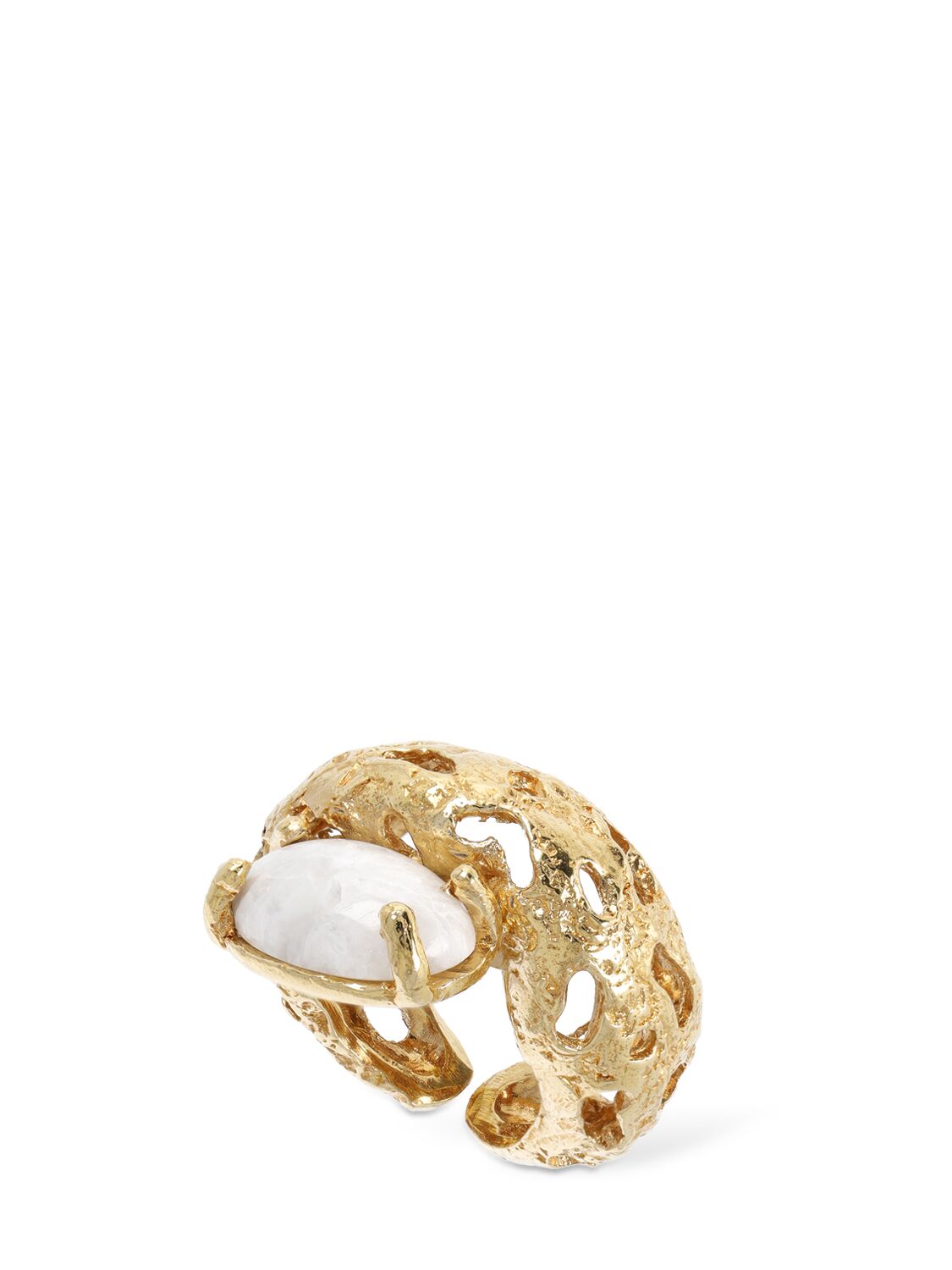 Paola Sighinolfi Mayge Stone Thick Ring In Gold,white