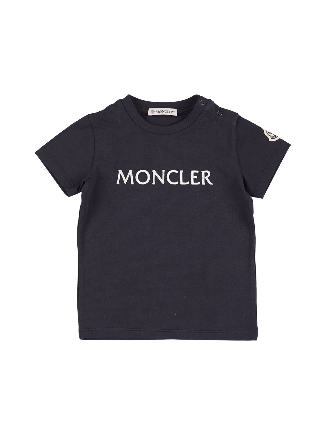 Moncler Kids' Stretch Cotton Jersey T-shirt In Blue