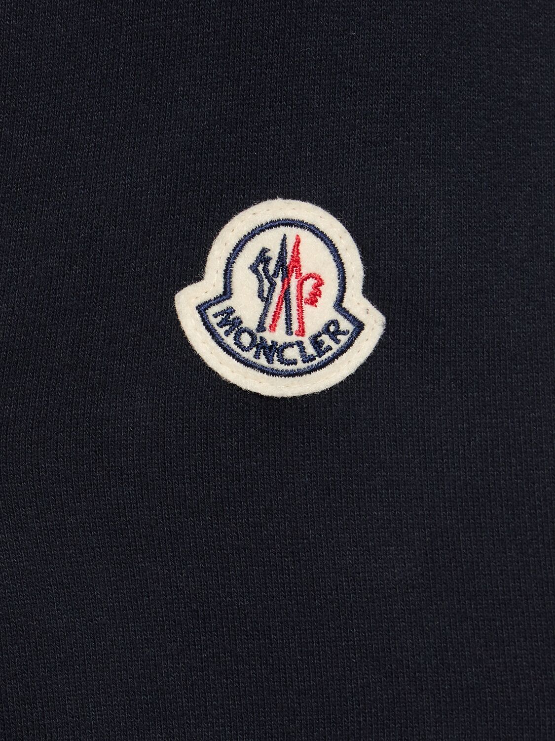 Shop Moncler Logo Cotton Sweatshirt Hoodie In Blue