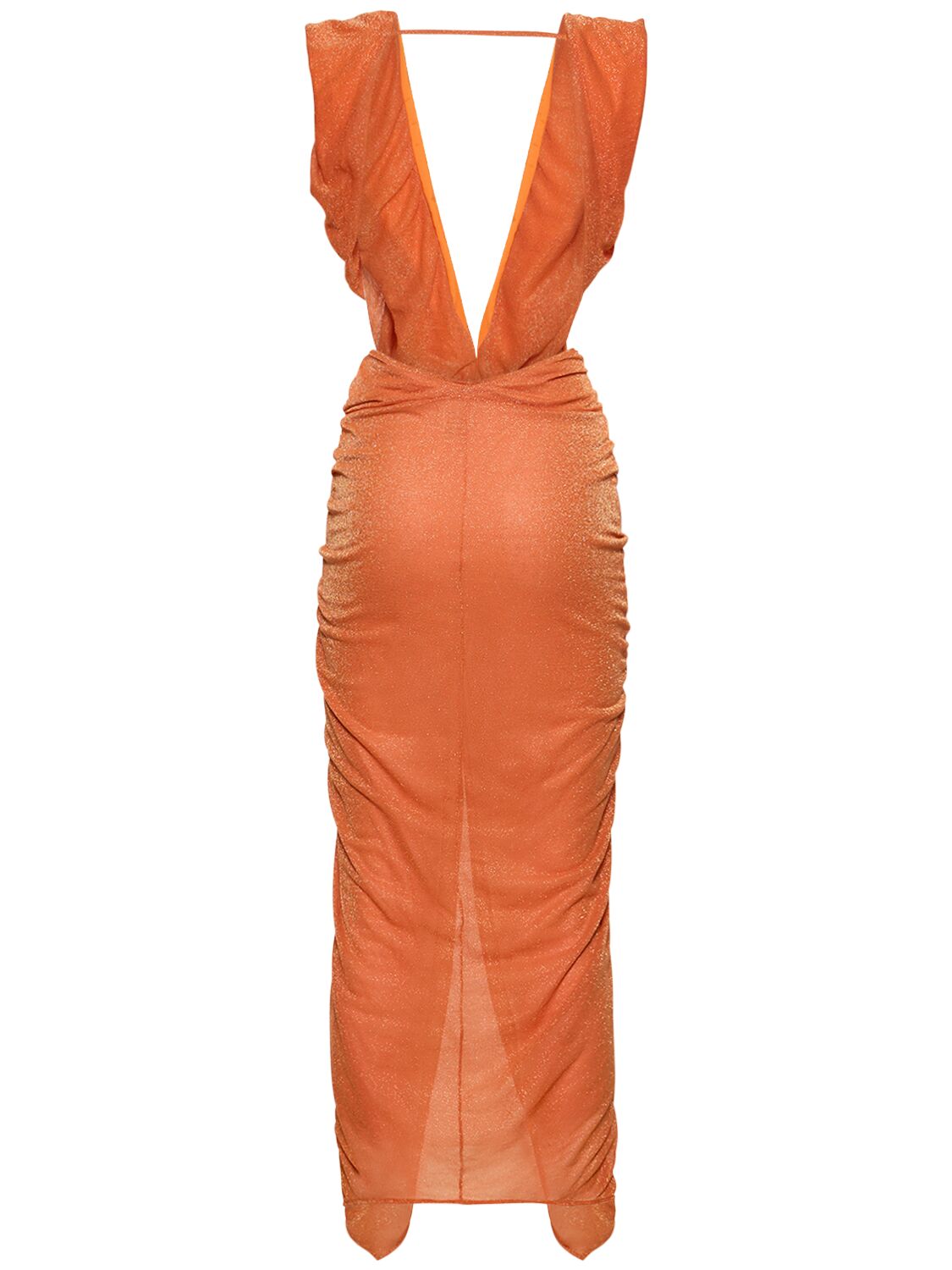 Shop Baobab Mia Stretch Jersey Midi Dress In Orange