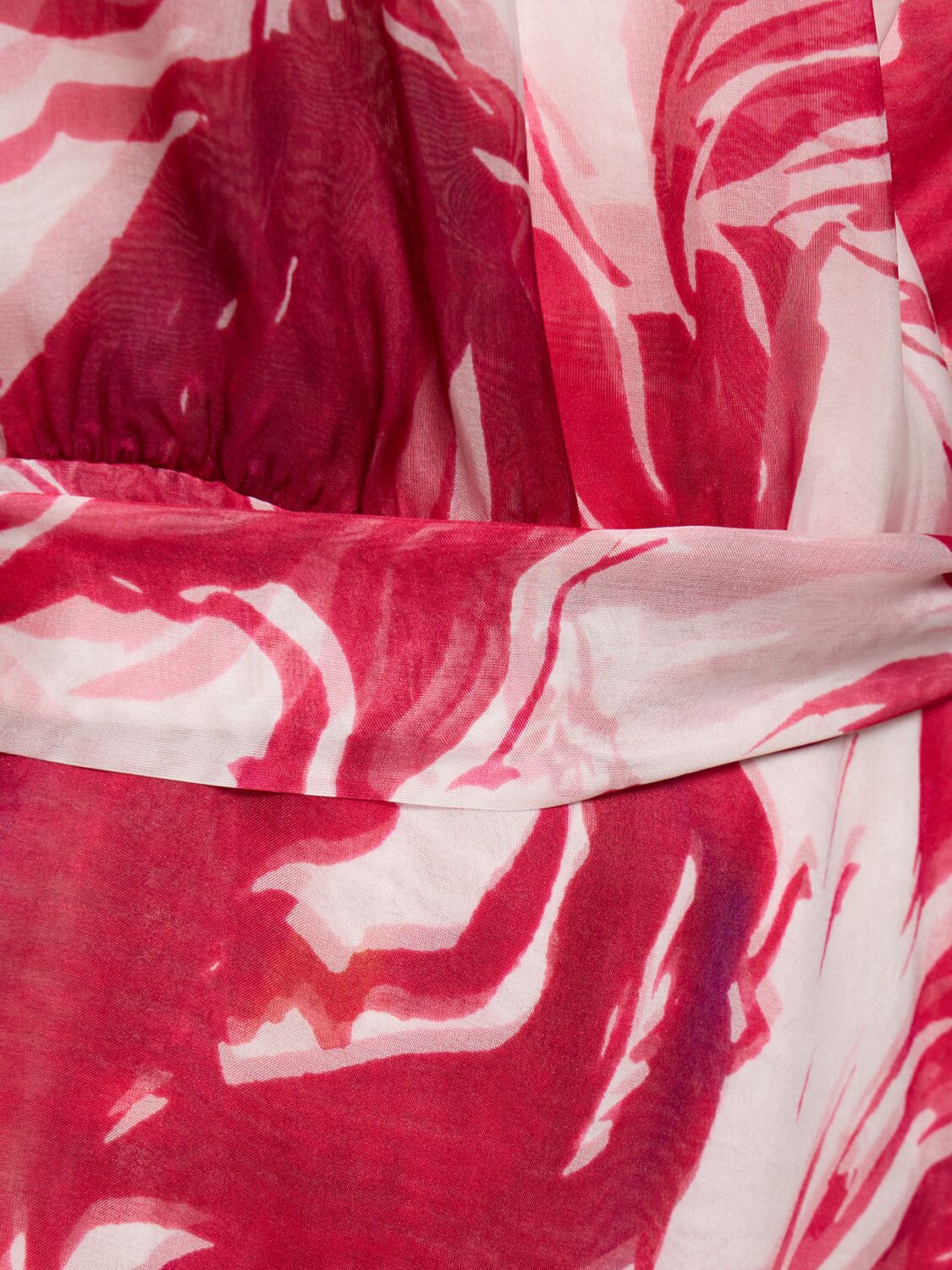 Shop Costarellos Juniper Printed Silk Midi Wrap Dress In Multi,red