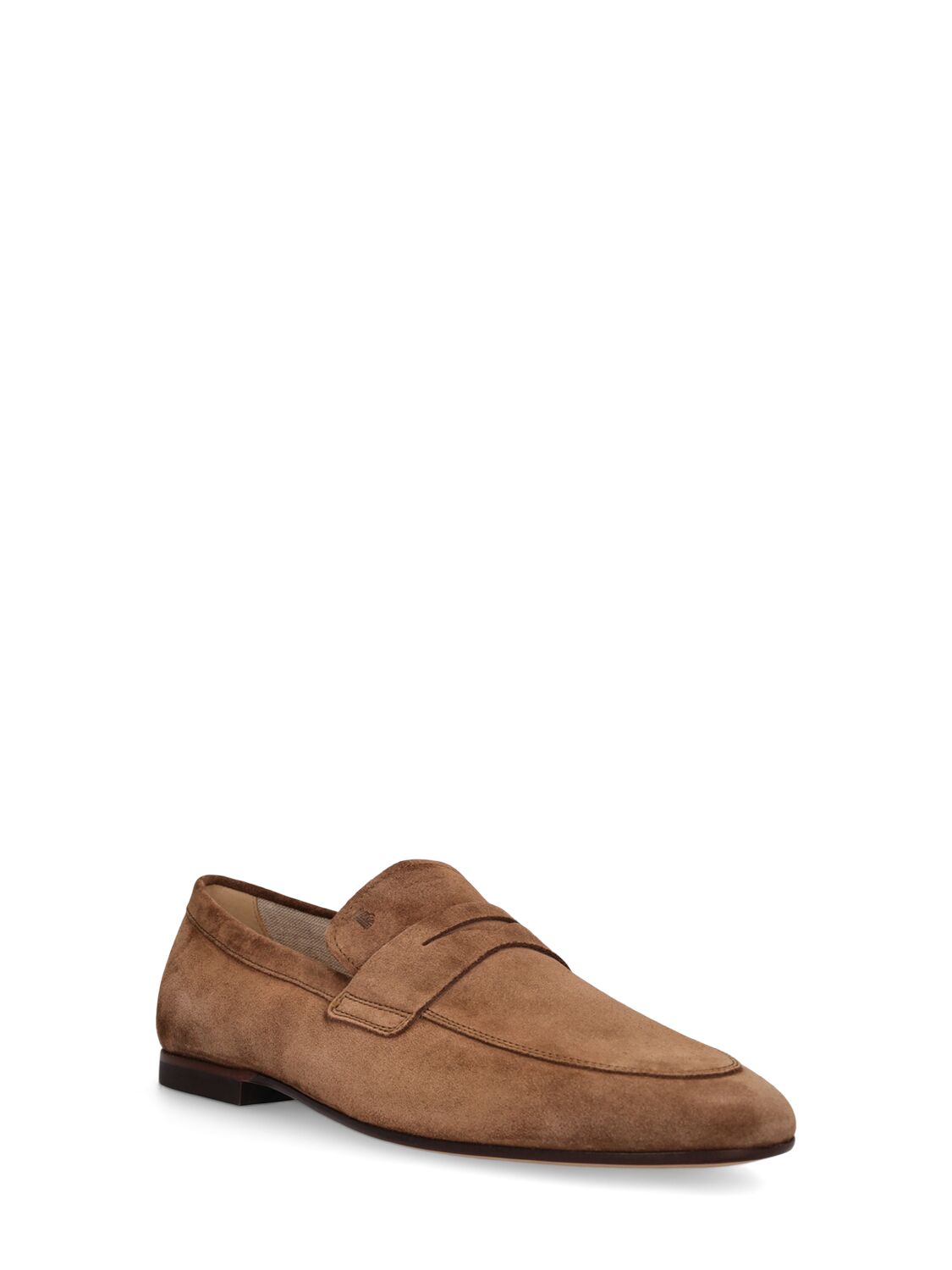 Shop Tod's Suede Loafers In Noce