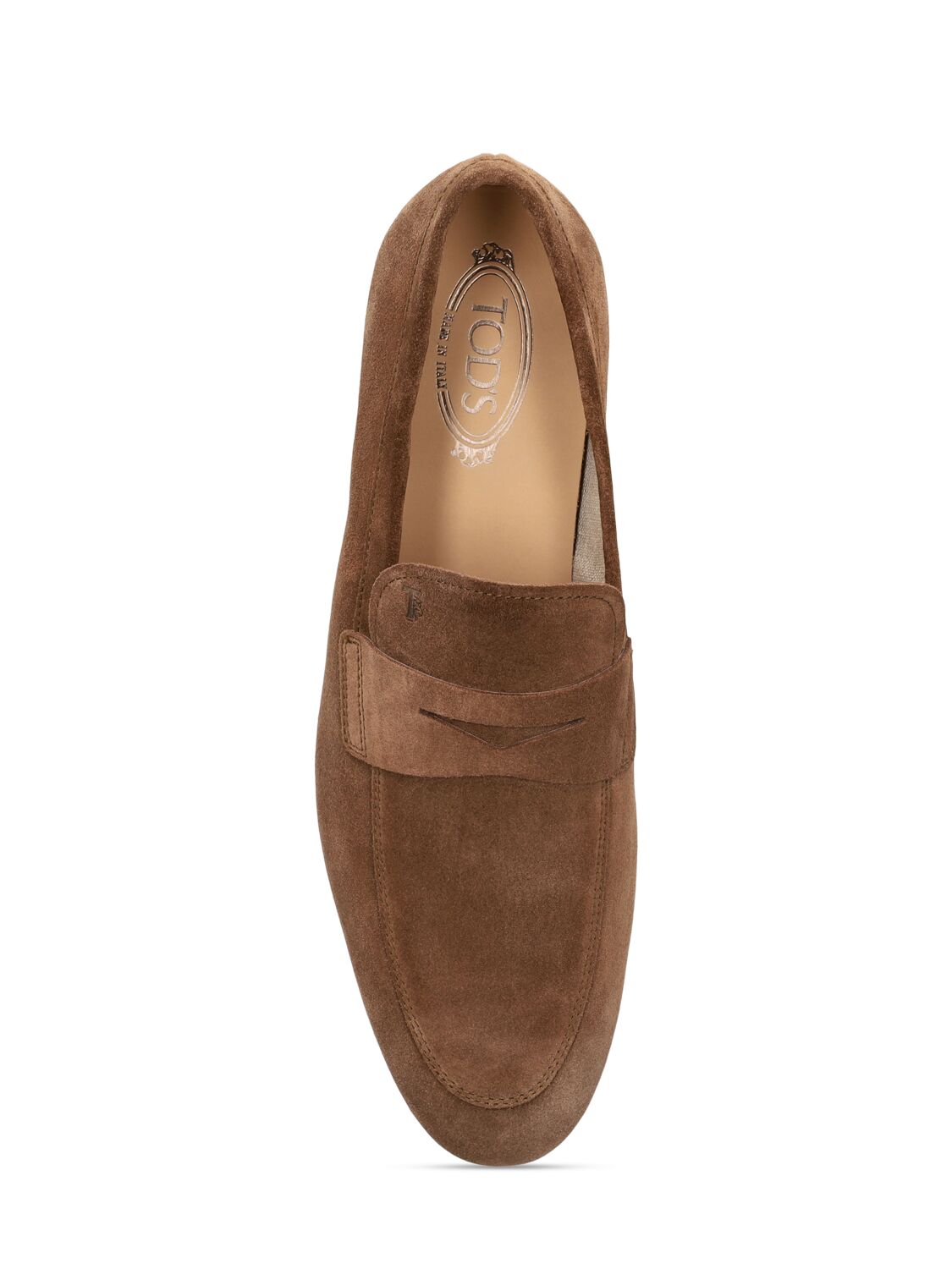 Shop Tod's Suede Loafers In Noce