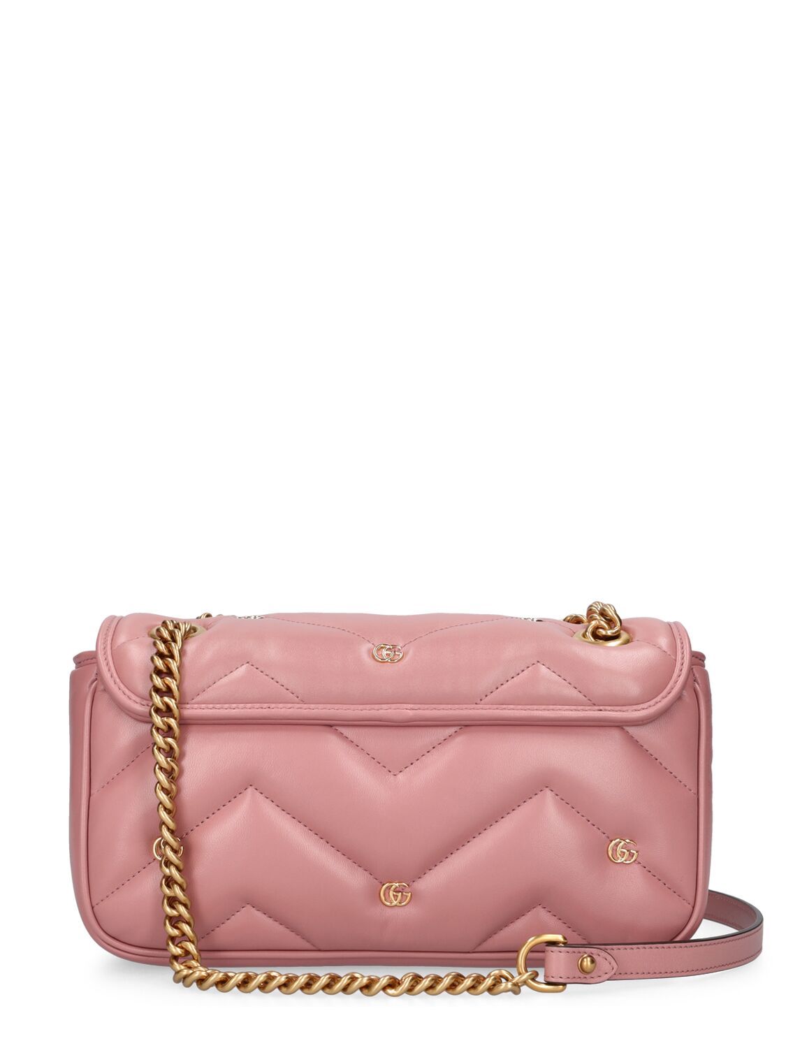 Shop Gucci Small Gg Marmont Leather Shoulder Bag In Rose