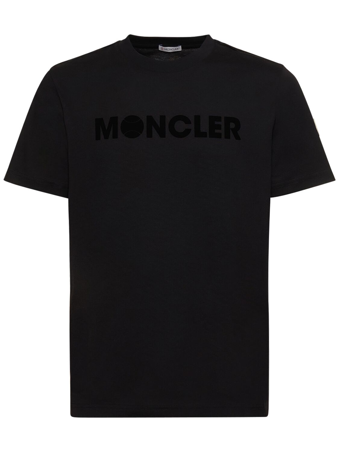 Moncler Logo Cotton Jersey T-shirt In Black