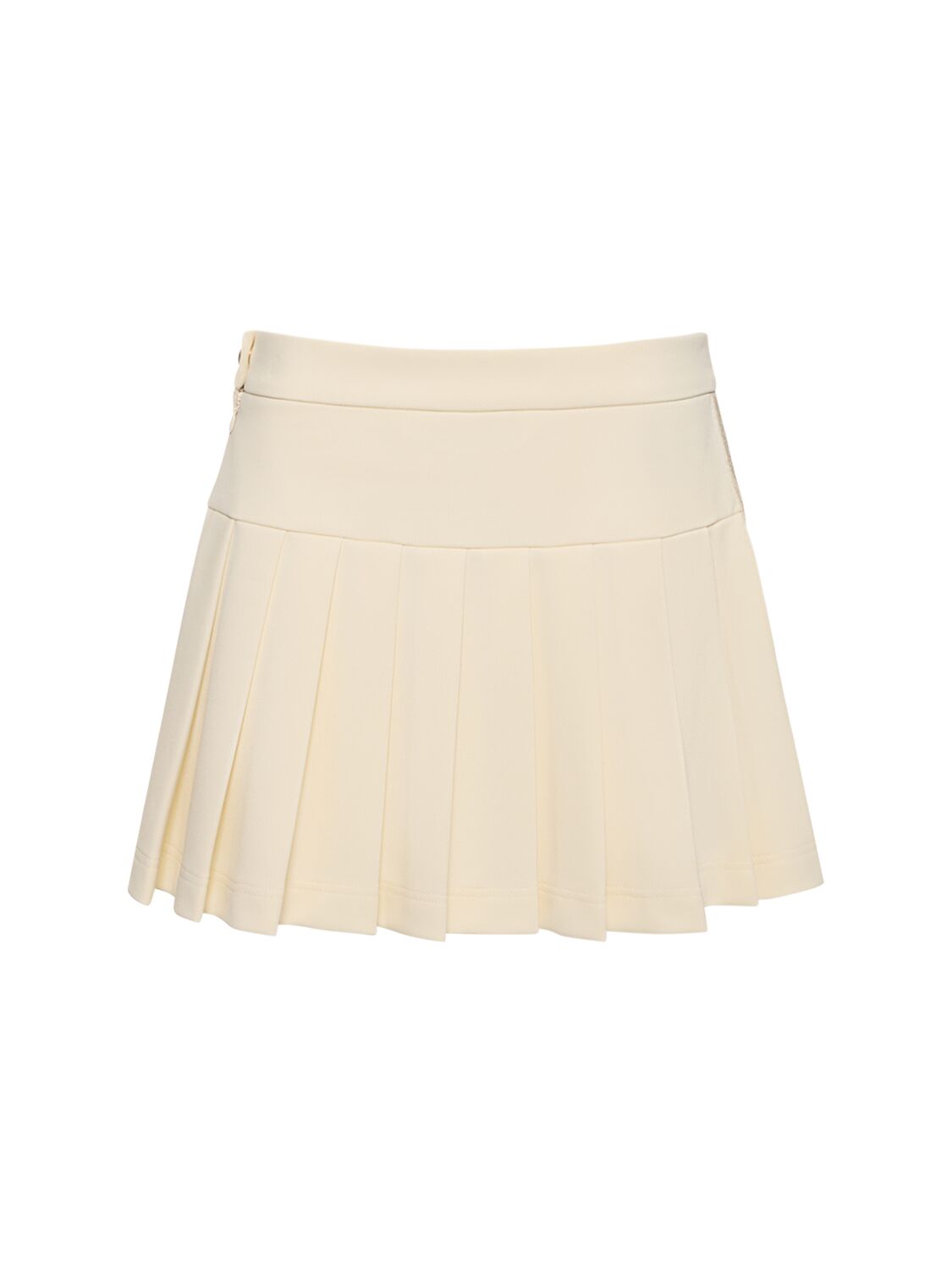 Palm Angels Pleated Nylon Track Skirt In White