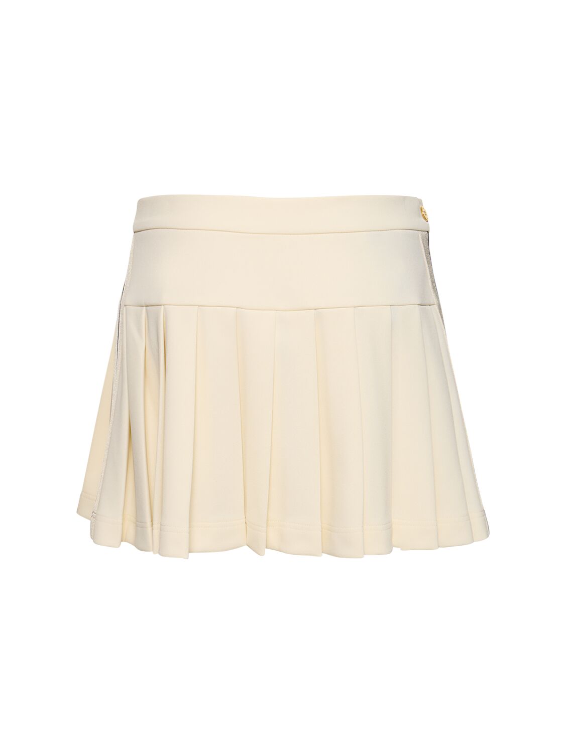Shop Palm Angels Pleated Nylon Track Skirt In White