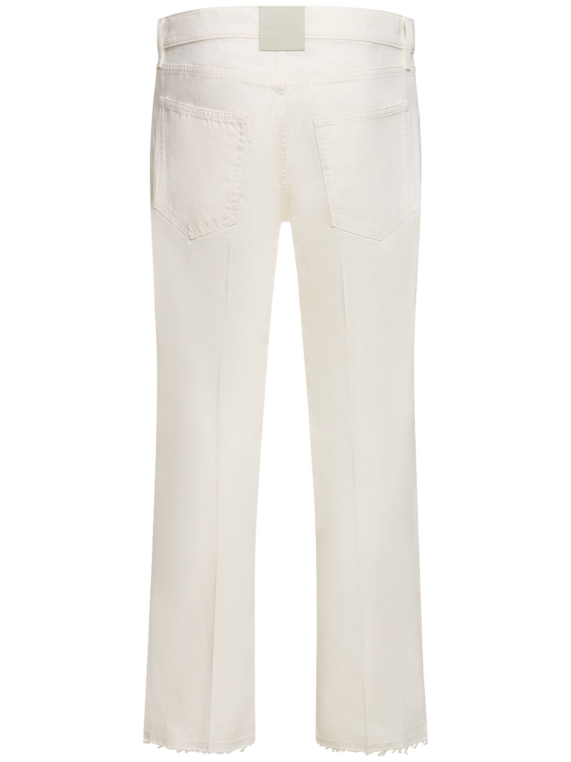 Shop Lanvin 21cm Straight Cotton Denim Jeans In White