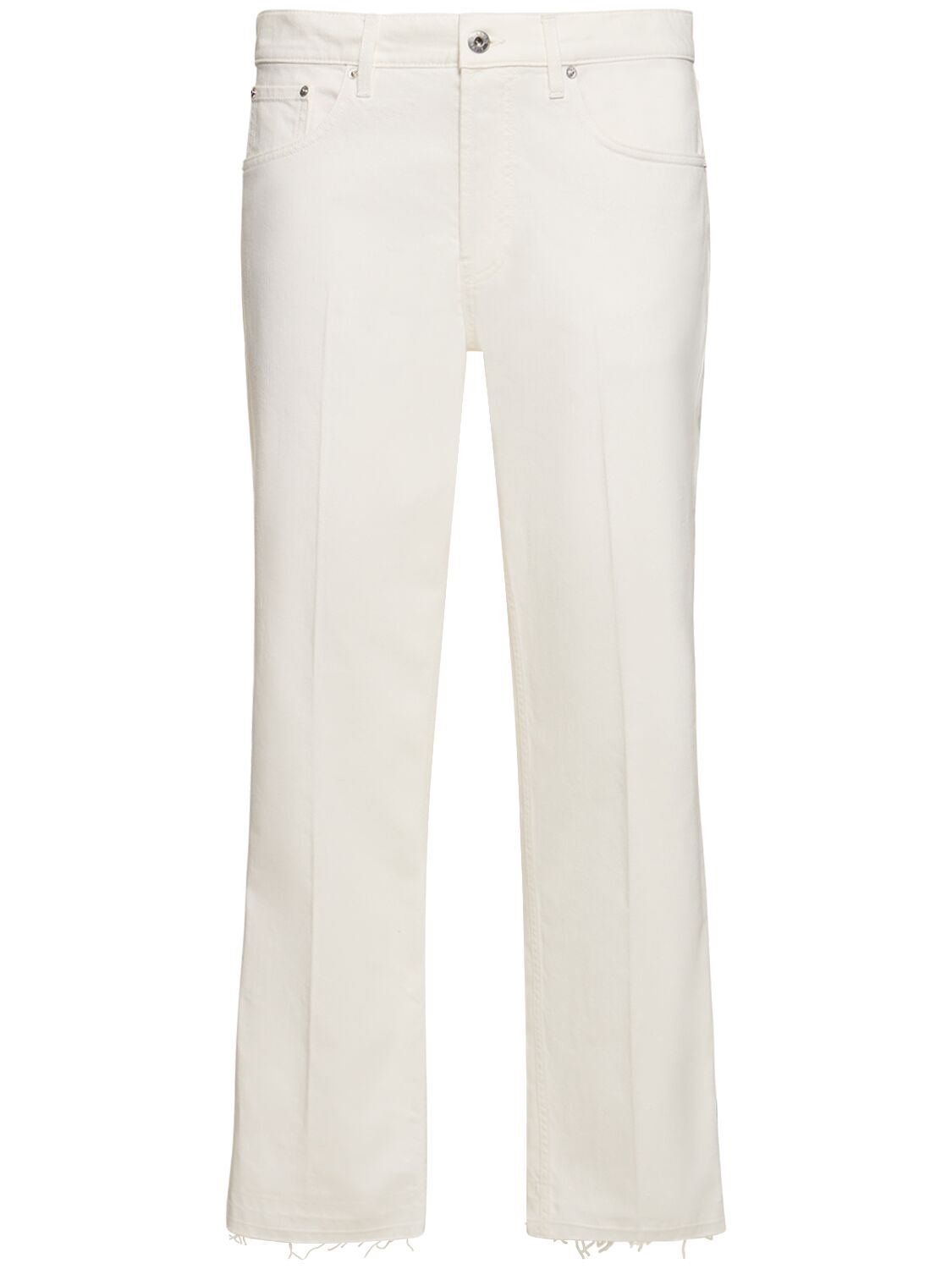 Shop Lanvin 21cm Straight Cotton Denim Jeans In White