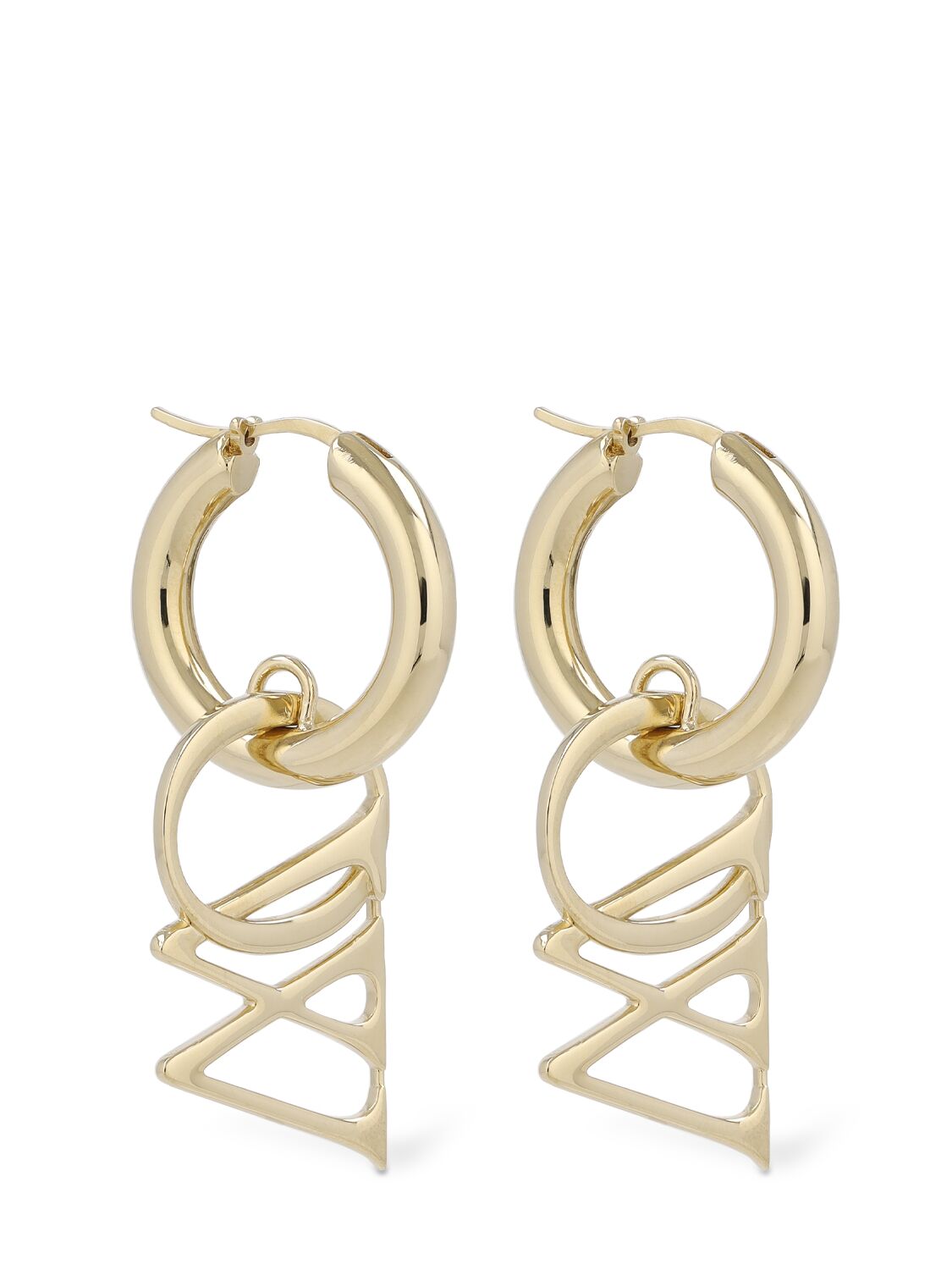 Shop Off-white Ow Brass Hoop Earrings In Gold