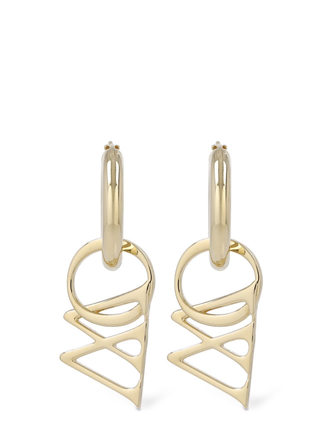 Off-white Ow Brass Hoop Earrings In Gold