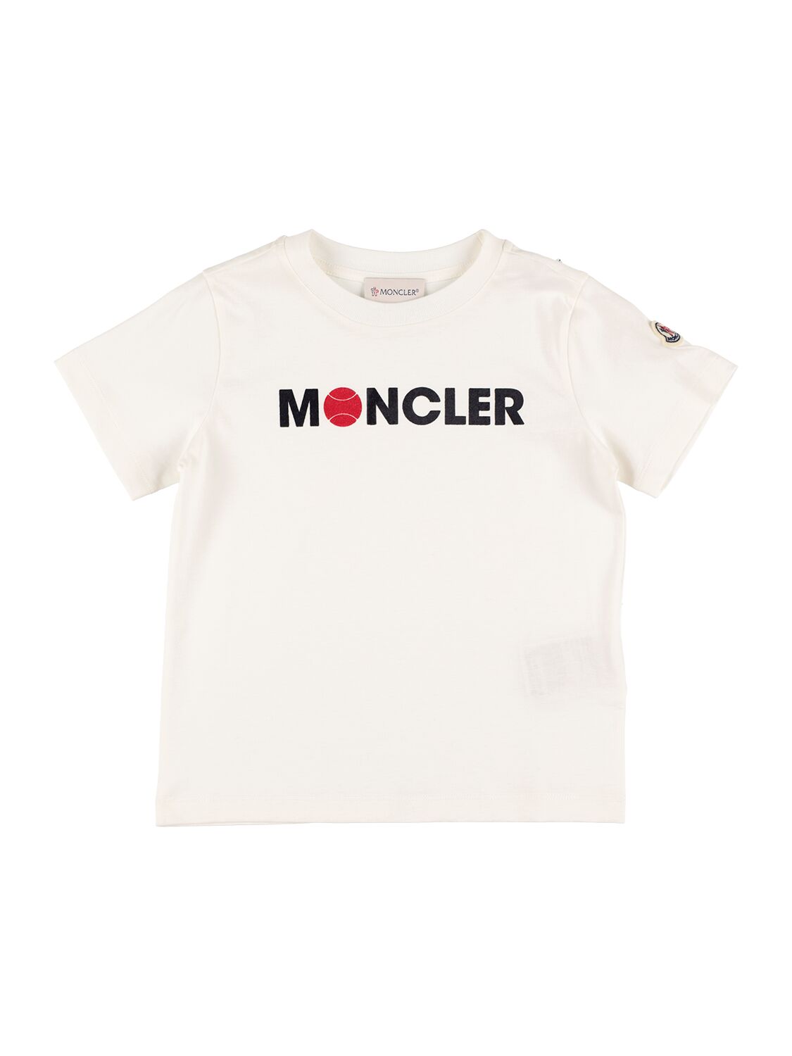Moncler Kids' Logo Cotton Jersey T-shirt In White