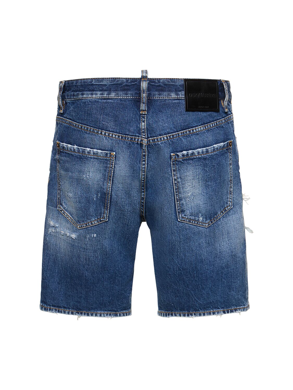 Shop Dsquared2 Marine Fit Cotton Shorts In Blue