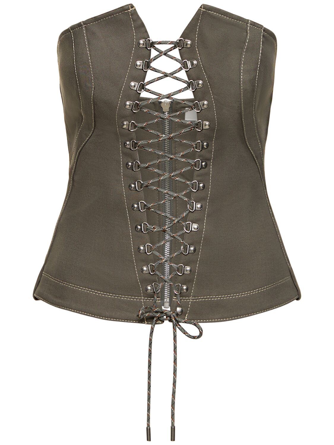 Image of Cotton Denim Laced Hiking Corset Top