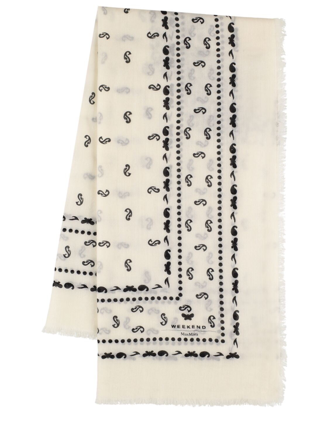 Weekend Max Mara Printed Wool Bandana In White