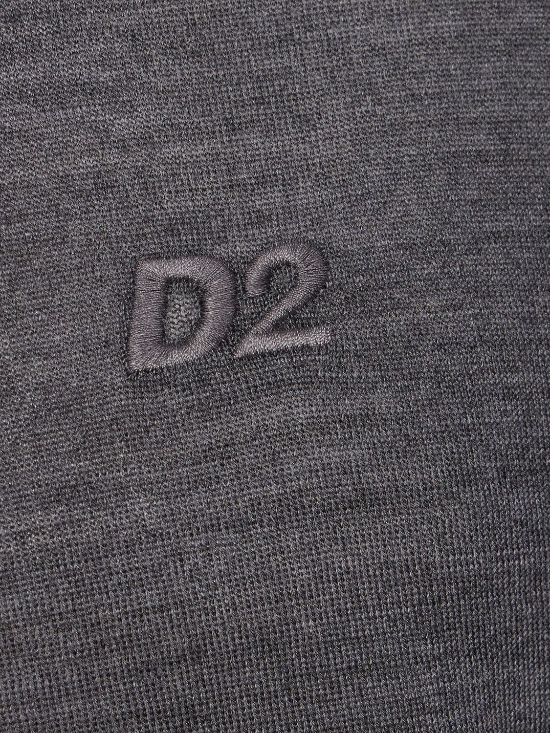 Shop Dsquared2 Monogram Wool Turtleneck In Grey