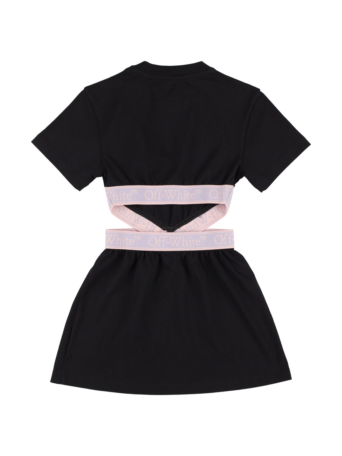Shop Off-white Bookish Logo Band Cotton Dress In Black,lilac