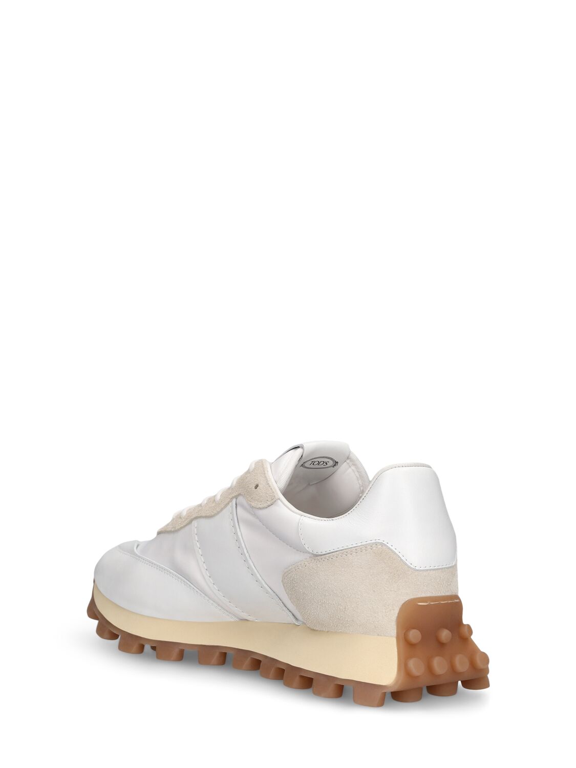 Shop Tod's Running Suede & Mesh Sneakers In White