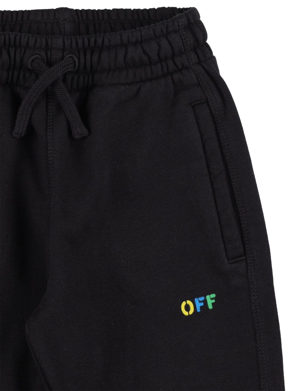 Shop Off-white Diag Rainbow Cotton Sweatpants In Black