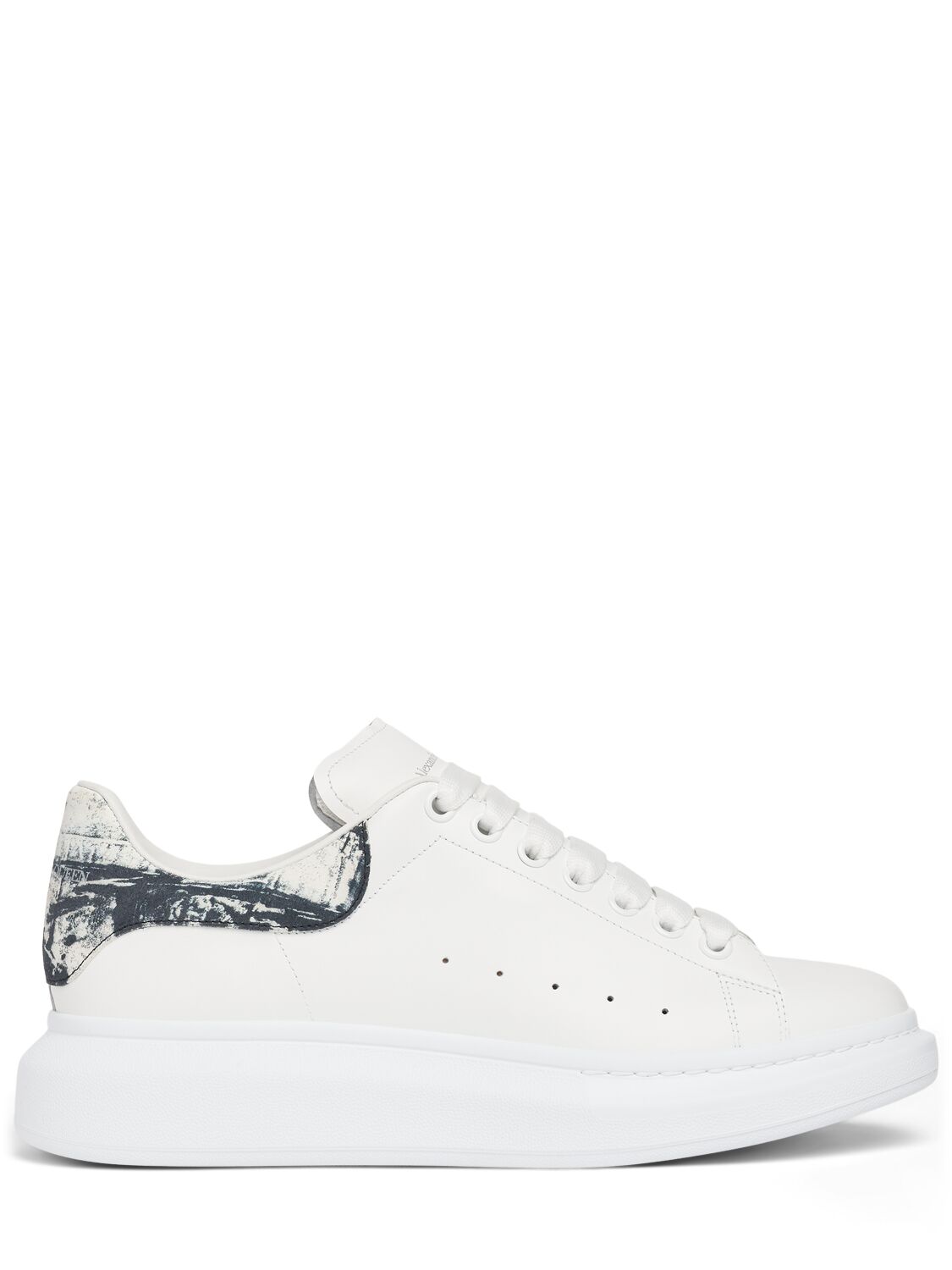 Alexander Mcqueen 45mm Oversized Leather Sneakers In White,black