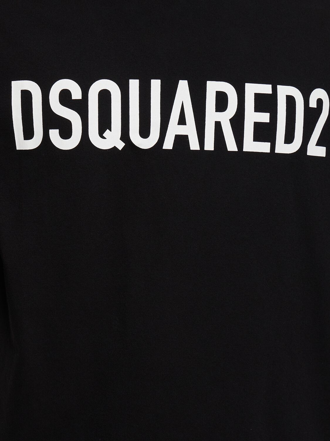 Shop Dsquared2 Loose Fit Printed Cotton T-shirt In Black
