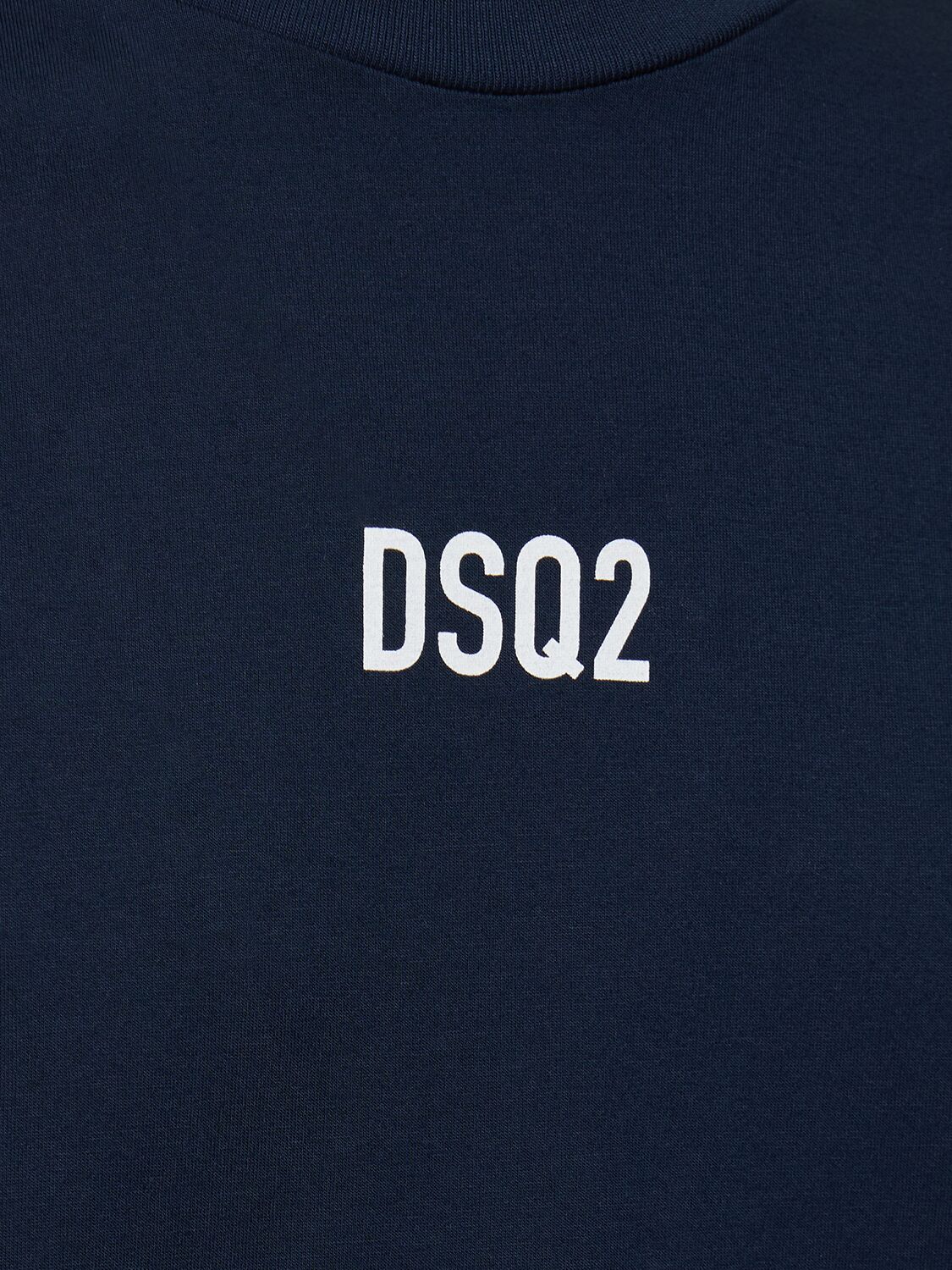 Shop Dsquared2 Loose Fit Cotton T-shirt In Navy