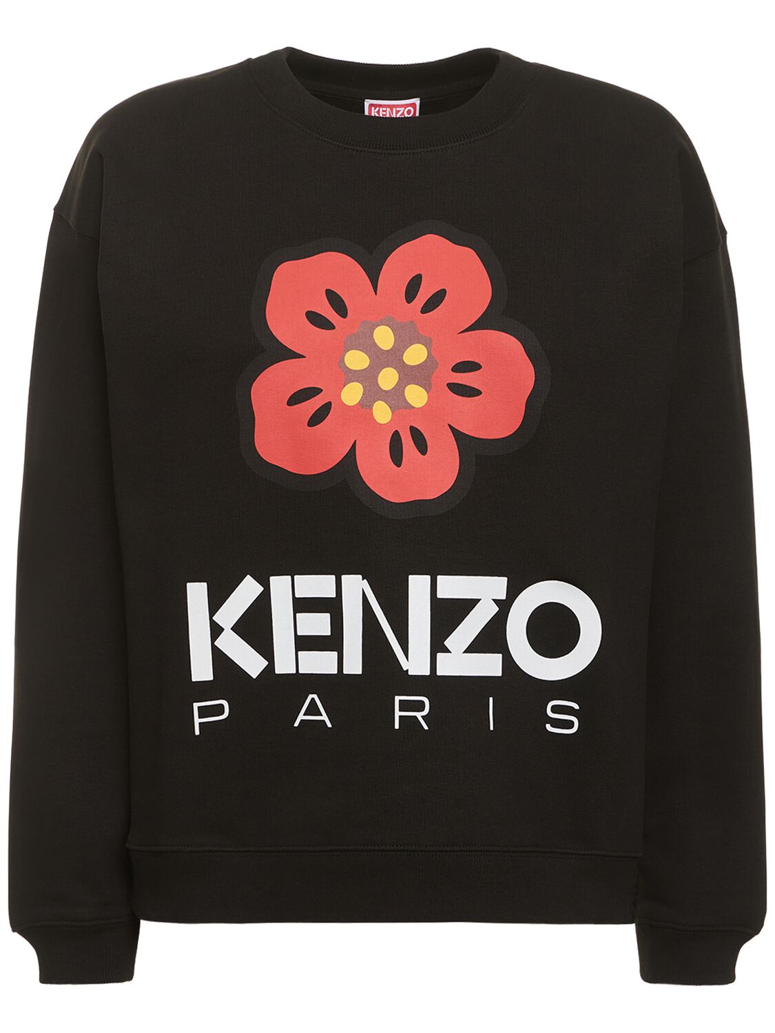 Shop Kenzo Boke Flower Brushed Cotton Sweatshirt In Black