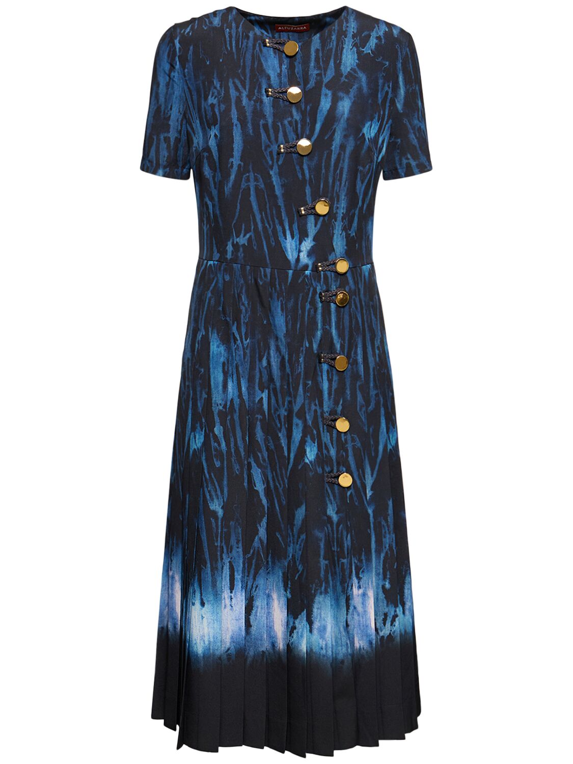 Myrtle Printed Satin S/s Midi Dress