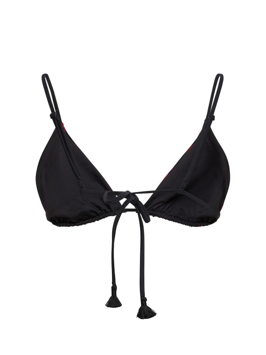 Shop Johanna Ortiz Wairua Lycra Triangle Bikini Top In Black,brown
