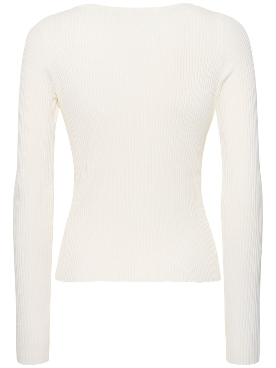 Shop Coperni Knitted Viscose Cut-out Top In White