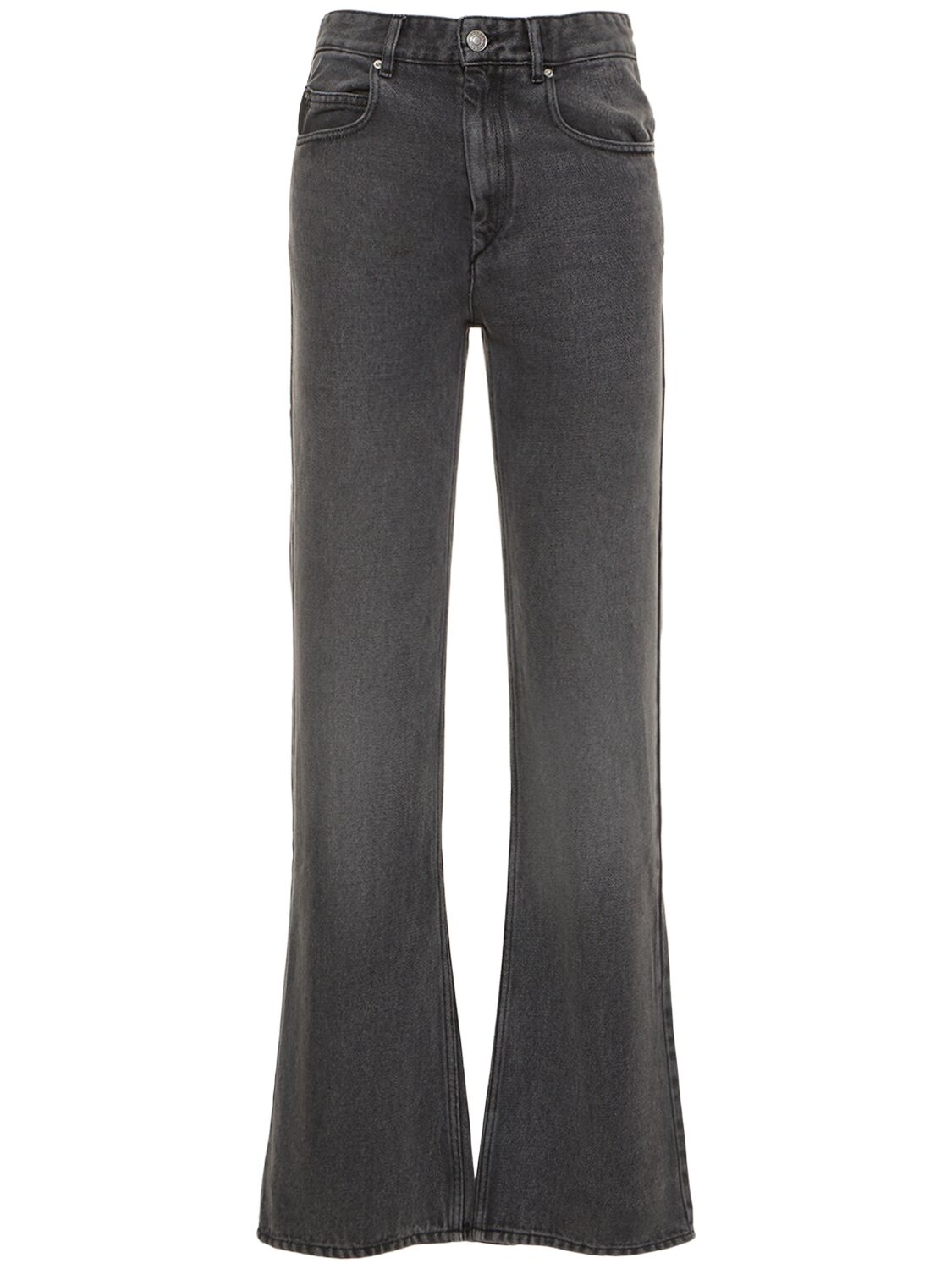 Shop Isabel Marant Belvira High Waisted Straight Pants In Light Grey