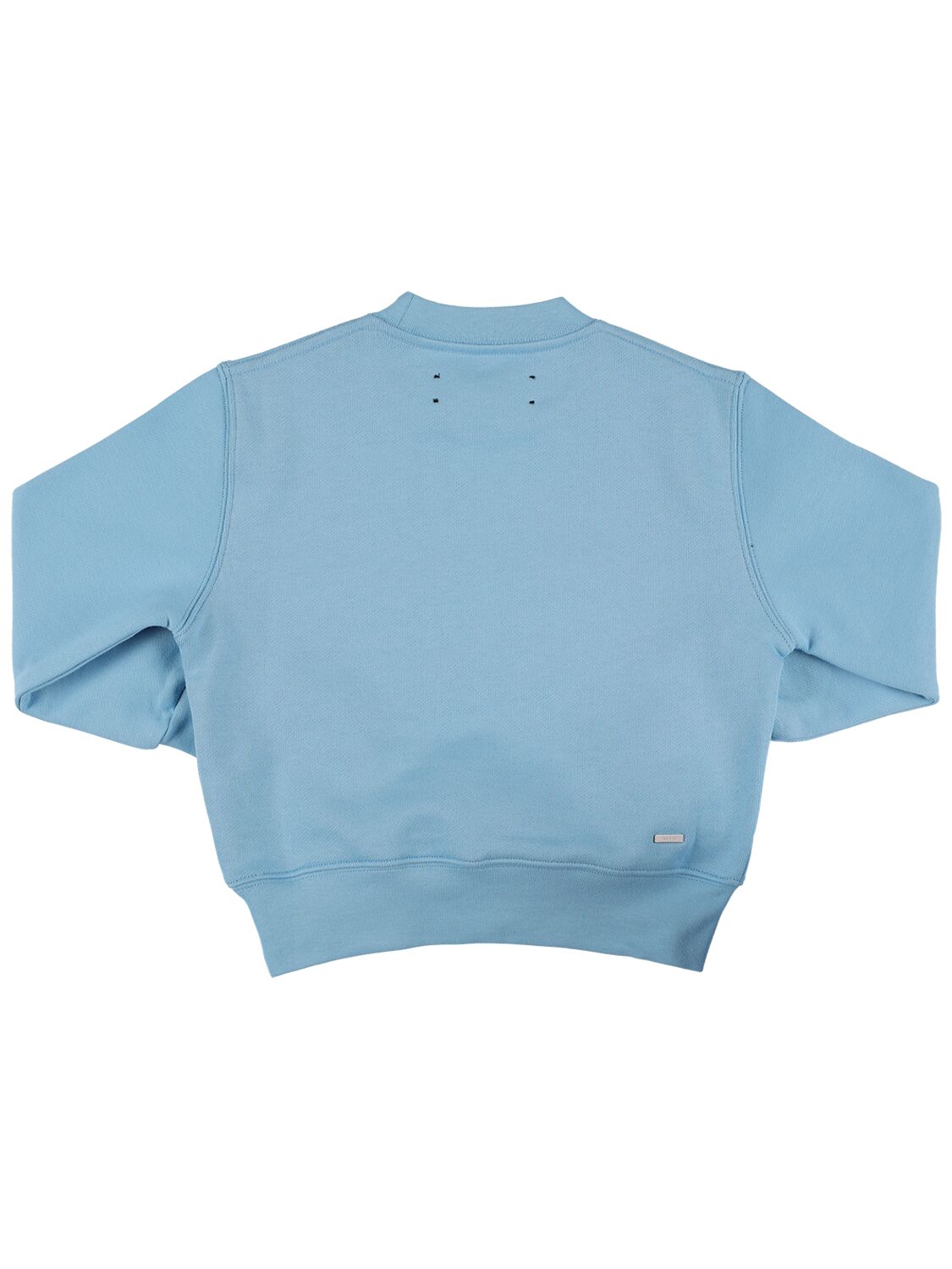 Shop Amiri Logo Print Cotton Sweatshirt In Light Blue