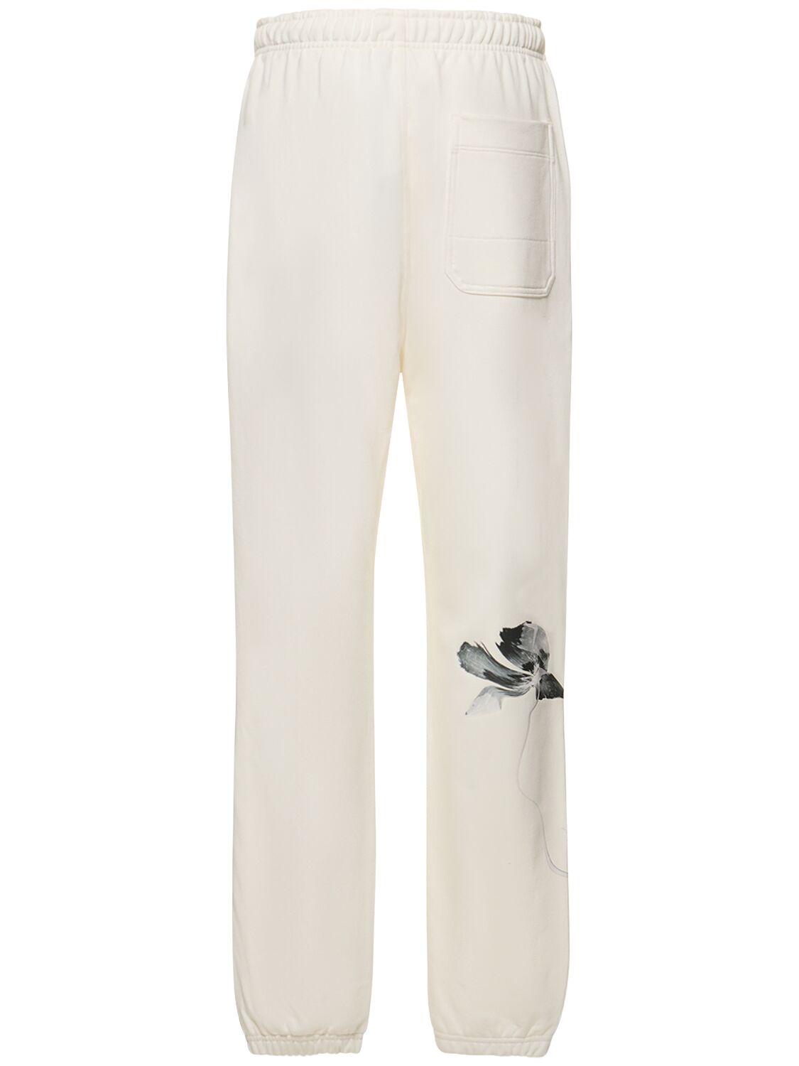 Shop Y-3 Gfx French Terry Pants In Beige,white