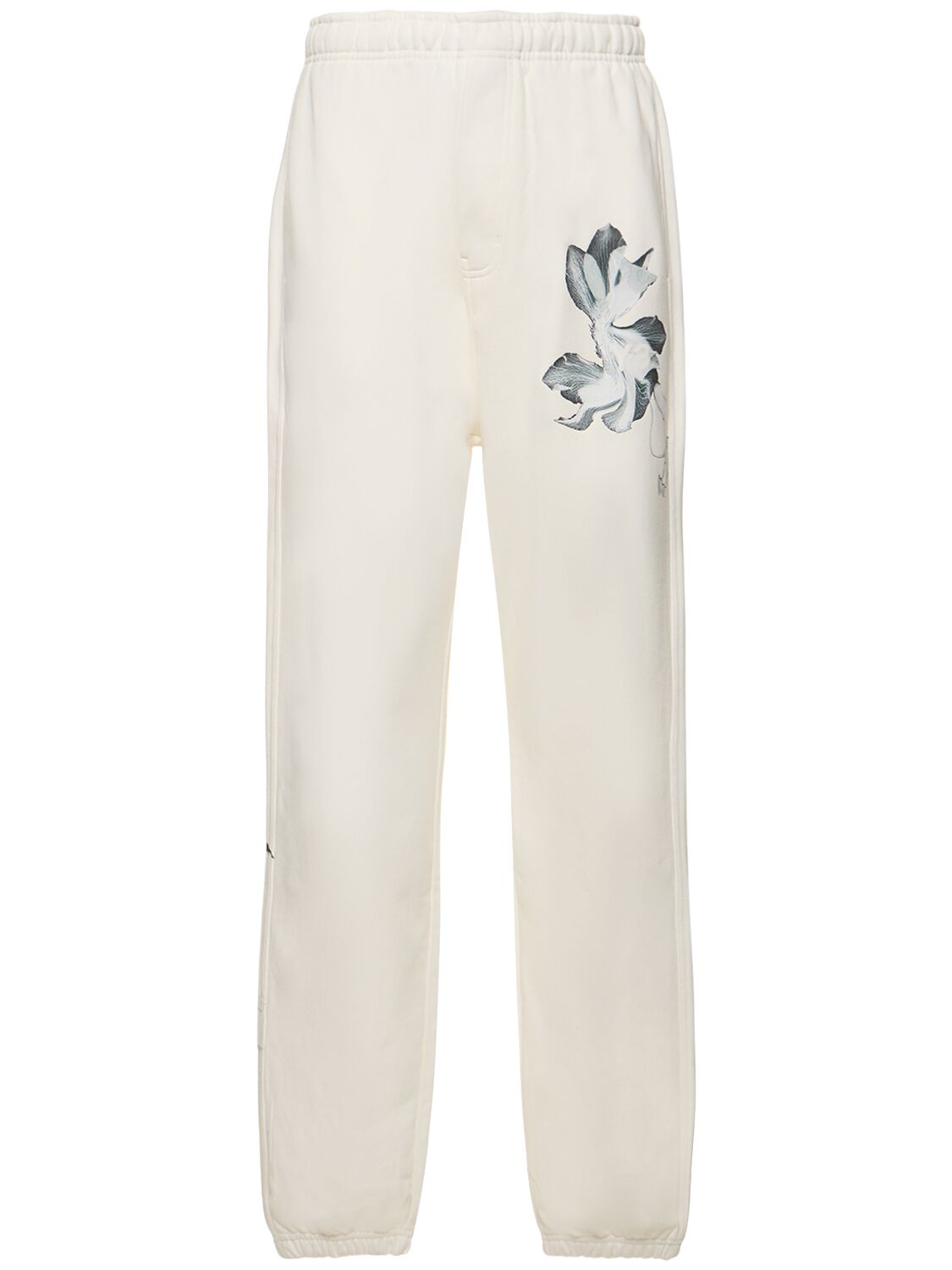 Y-3 Gfx French Terry Trousers In Beige,white