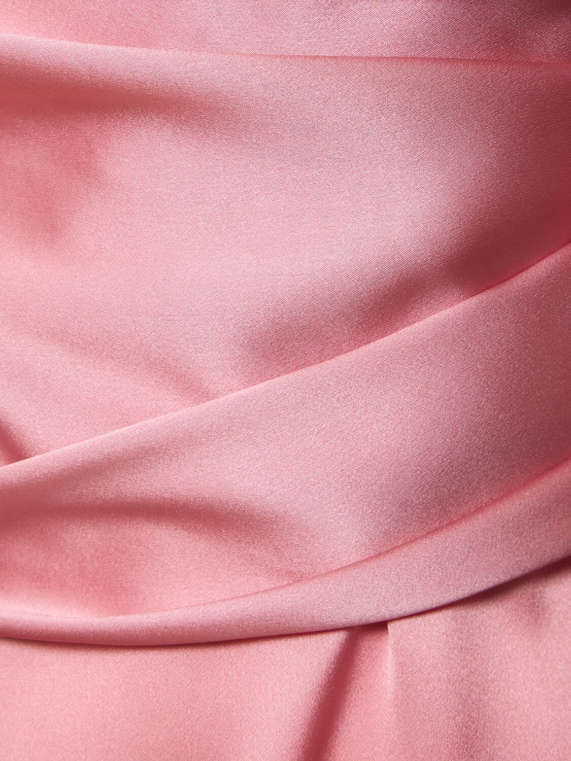 Shop Magda Butrym Silk Satin Draped Long Sleeve Wrap Top In Pink