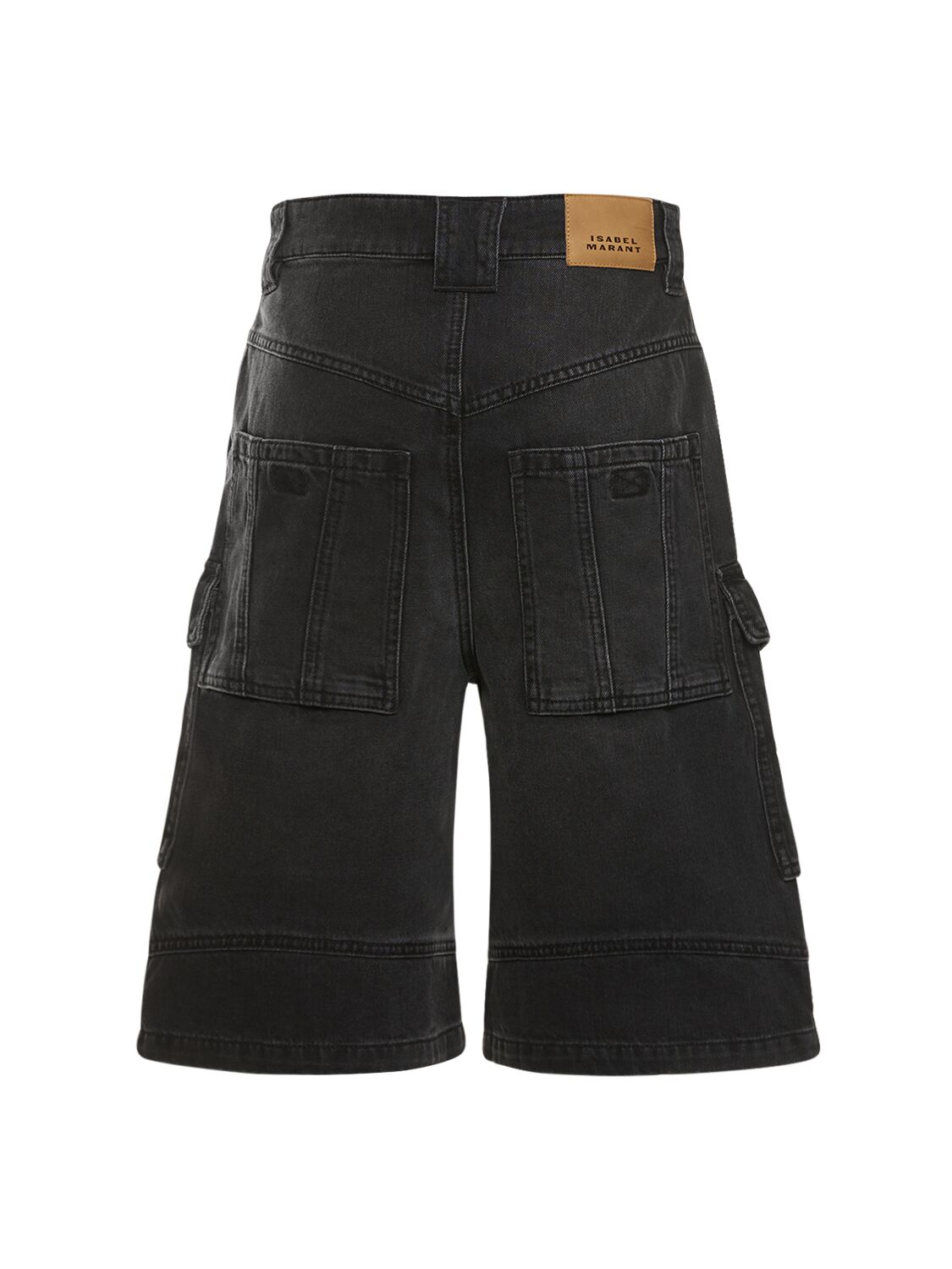 Shop Marant Etoile Hortens Cotton Cargo Shorts In Washed Black