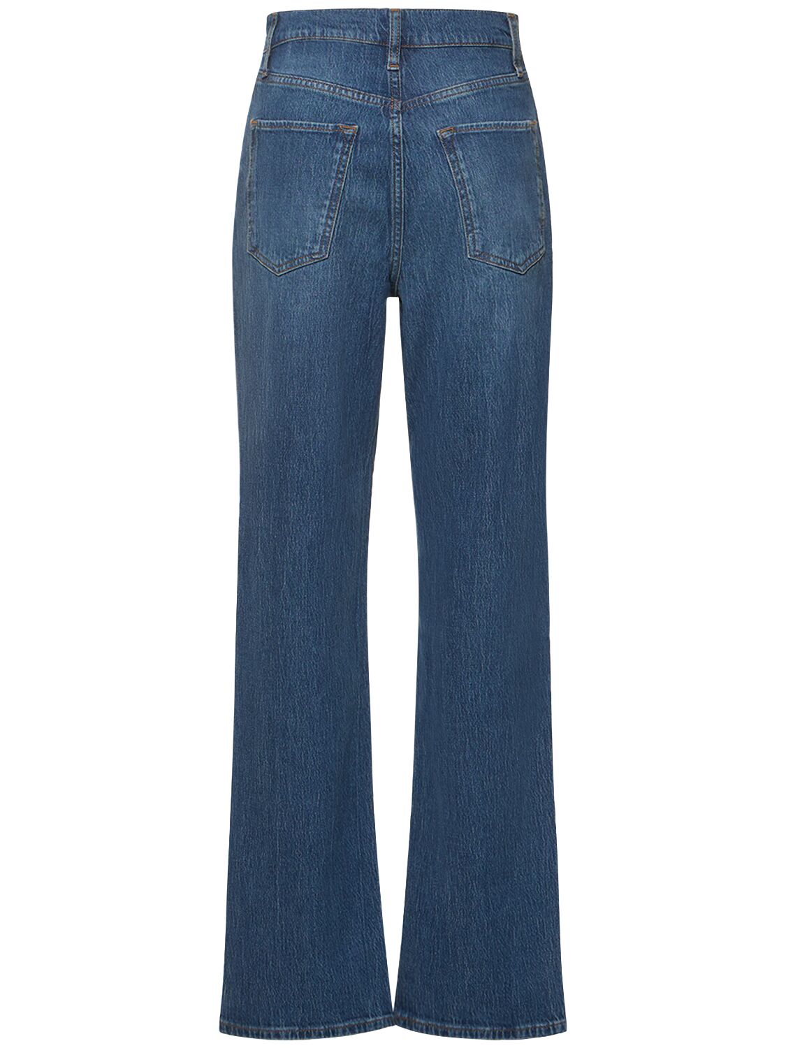 Shop Triarchy Ms.  V-high Rise Straight Jeans In 블루