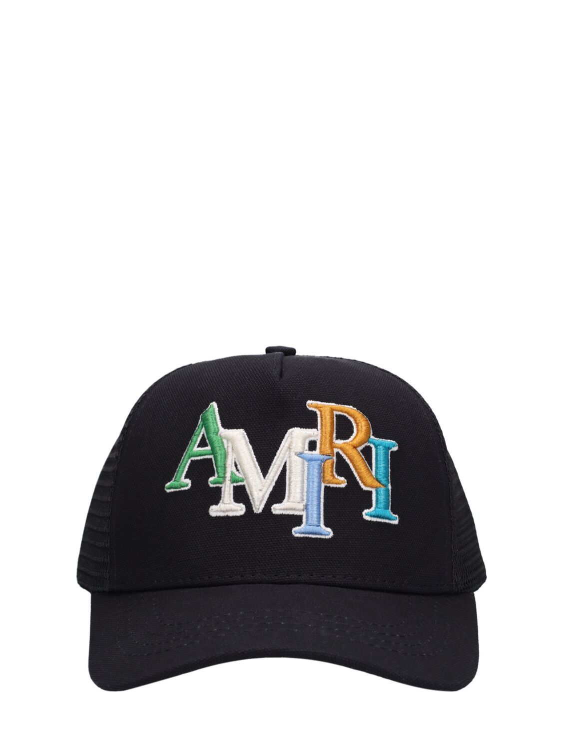 Amiri Kids' Cotton Canvas Trucker Cap W/ Logo In Black